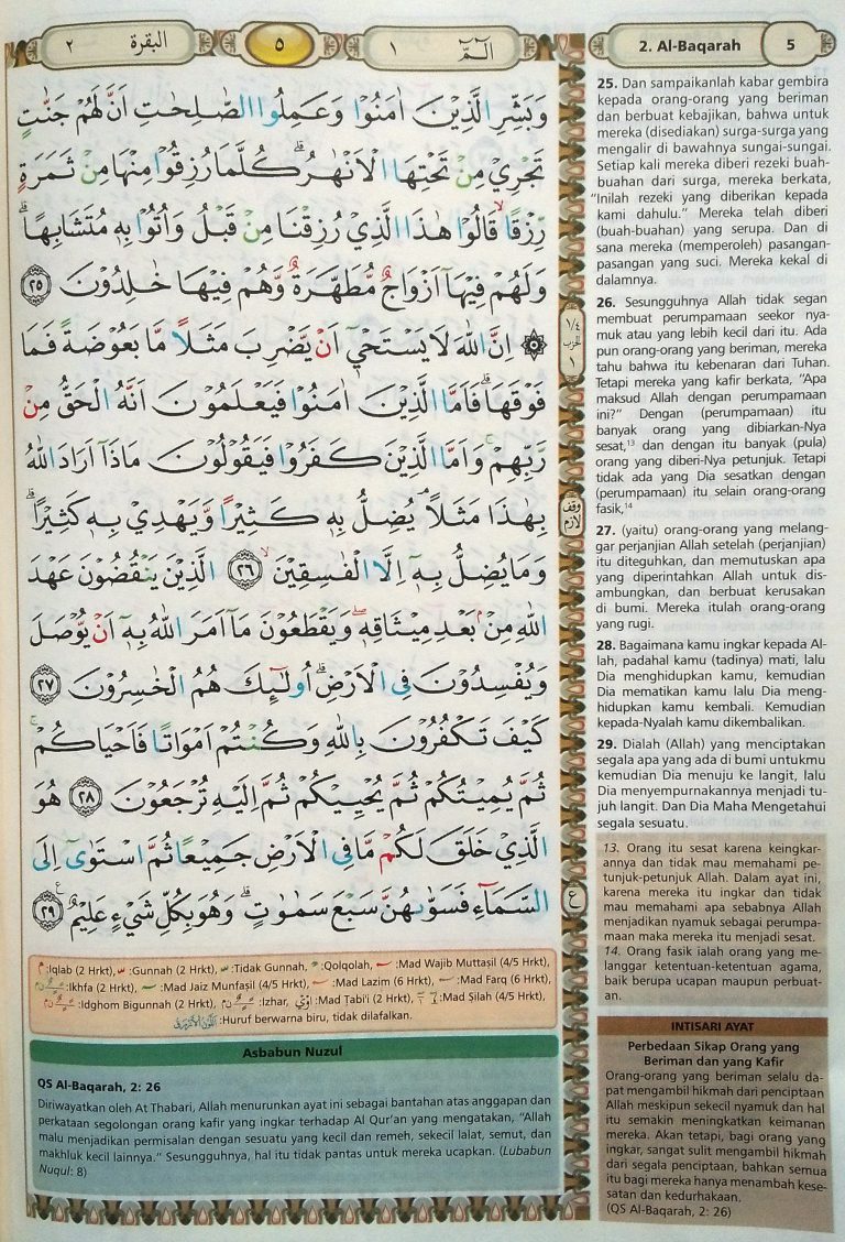Al Baqarah Ayat 2529 (Hal. 5) Quran Tajwid dan Terjemahan
